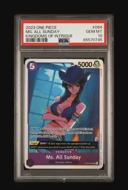 2023 ONE PIECE OP04-KINGDOMS OF INTRIGUE #064 MS. ALL SUNDAY PSA 10 - Image 1