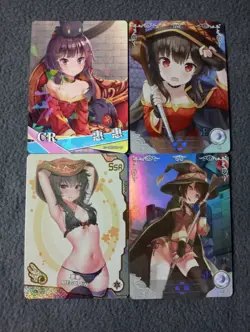4 cards Megumin Goddess Story WAIFU ANIME CARD - Image 1