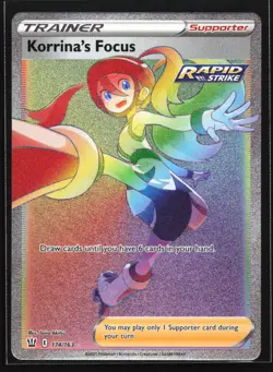 Pokemon Korrina's Focus 174/163 Battle Styles Rainbow Secret Rare Holo NM - Image 1