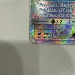 Zygarde GX 136/131 Pokemon TCG Secret Sm-Forbidden Light Rainbow Rare Holo Card - Image 4