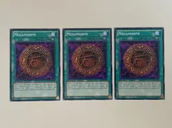 Yugioh - Megamorph x 3 - 1st Edition NM - Plus Free Holo Card - B - Image 1