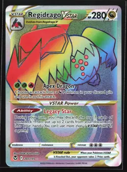 Pokemon Regidrago VSTAR 201/195 Silver Tempest Rainbow Secret Rare Holo NM - Image 1