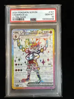 Cinderace ex 157/142 Sv07: Stellar Crown Holo PSA 10 Pokemon - Image 1