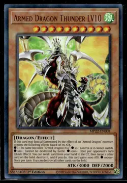 Armed Dragon Thunder LV10 2022 Tin of the Pharaoh's Gods MP22-EN001 MP YuGiOh TC - Image 1