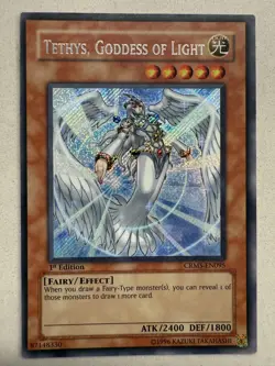 Yugioh Tethys, Goddess of Light CRMS-EN095 Secret Rare 1st Ed MP - Image 1