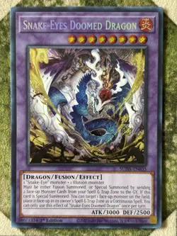 YuGiOh SNAKE-EYES DOOMED DRAGON Secret Rare SUDA-EN035 - Image 2