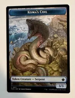 1x Koma's Coil / Scion of the Deep Token Dual-Sided - NM FDN MTG Magic - Image 1