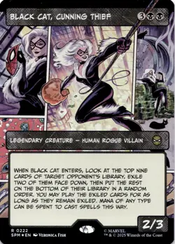 Black Cat, Cunning Thief (FOIL) SPM 222 Spider-Man Magic: The Gathering NM - Image 1