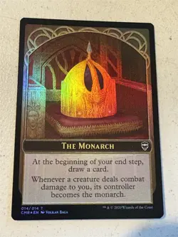 mtg foil token Golem // The Monarch, 009/014, Commander Legends, unplayed - Image 2