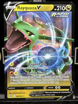 Rayquaza V 100/159 Pokemon TCG Crown Zenith Full Art Ultra Rare Holo 2023 NM - Image 3