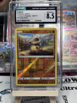 CGC 8.5 Cubone 52/111 Crimson Invasion Reverse Holo 2017 Pokemon TCG EN NM/MINT+ - Image 1