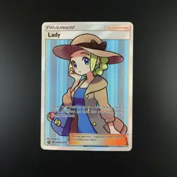 Lady SV86/SV94 Pokemon Hidden Fates Trainer Supporter Holo Full Art Card - Image 1