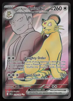 Team Rocket's Persian ex 219/182 Ultra Rare Destined Rivals Pokemon English NM - Image 1