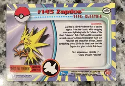 Pokemon Topps Tv Animation Edition Legendary Birds Zapdos - Image 2