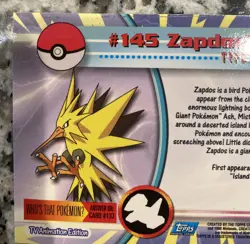 Pokemon Topps Tv Animation Edition Legendary Birds Zapdos - Image 3
