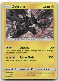 Zekrom 35/73 Holo Shining Legends Rare Near Mint - Image 1