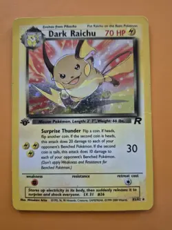 Pokemon TCG Dark Raichu 83/82 Team Rocket Secret Rare Holo 1st Ed 70 HP - Image 1