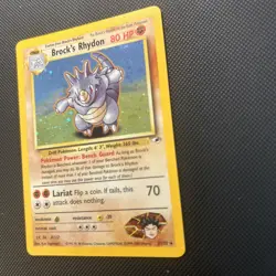 Pokemon TCG Brock's Rhydon Gym Heroes Holo Card 2/132 - Image 2