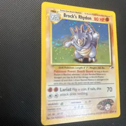 Pokemon TCG Brock's Rhydon Gym Heroes Holo Card 2/132 - Image 3