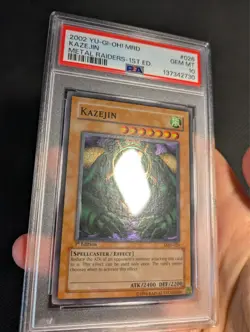 Yugioh Kazejin MRD-026 1st Super PSA 10 Gem Mint MISPRINT FOIL SHIFT ERROR! - Image 3
