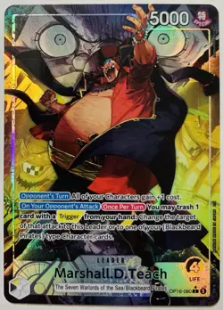 One Piece TCG Marshall D. Teach OP16-080 Alt Art Leader ALTERNATE ART Blackbeard - Image 1