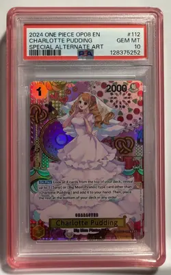 2024 One Piece OP08 Two Legends #112 Charlotte Pudding Special Alt Art PSA 10 SP - Image 2