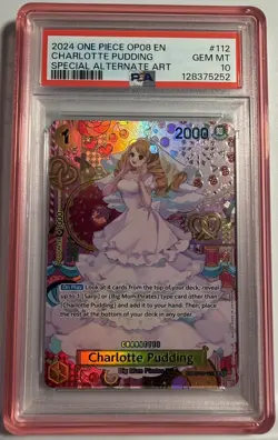 2024 One Piece OP08 Two Legends #112 Charlotte Pudding Special Alt Art PSA 10 SP - Image 3