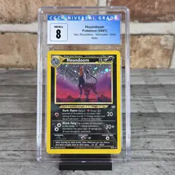 Houndoom 8/64 CGC 8 Neo Revelation Unlimited Holo SWIRL Graded Pokemon Card - Image 1
