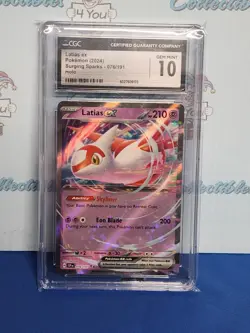 Pokemon 2024 Surging Sparks Cgc 10 Mint Latias Ex Holo 076/191 Card - Image 4