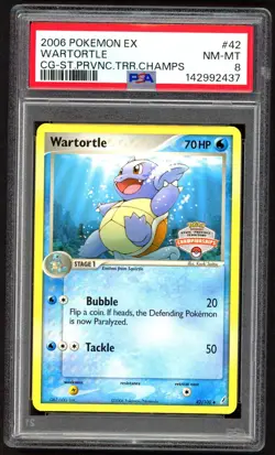 Pokemon Cards PSA 8 Wartortle 42/100 State Province Territory Championships 2006 - Image 1