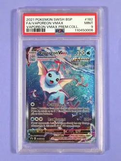 2021 Pokemon Vaporeon Black Star Promo FA #182 Vmax PSA 9 - Image 1