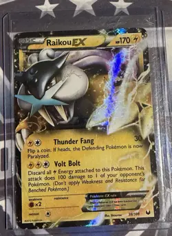 Pokemon Raikou EX 38/108 Dark Explorers Ultra Rare Holo 2012 170 HP - Image 1