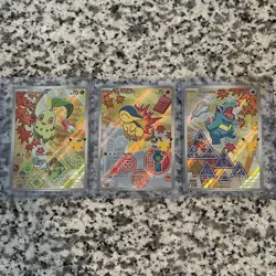 Pokemon First Partner Series 2 - Johto Starter Set Chikorita Cyndaquil Totodile - Image 1
