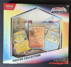 Pokemon Prismatic Evolutions Factory Sealed 3 Booster Pack Poster Collection Box - Image 1