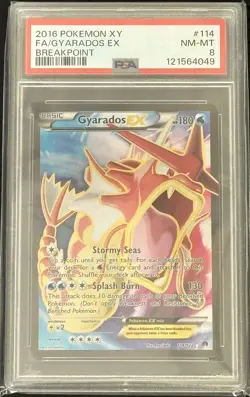 2016 Pokemon XY Breakpoint Gyarados EX Full Art #114/122 PSA 8 - Image 1