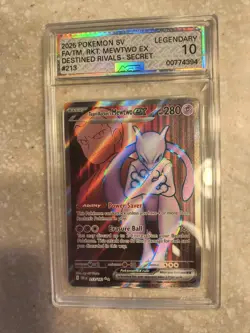 Team Rocket's Mewtwo ex #213 (Pokemon Destined Rivals) AGS Legendary 10! 🔥🔥🔥 - Image 1