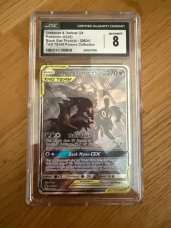 2020 POKEMON #SM241 UMBREON & DARKRAI GX CGC 8 - Image 1