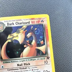 WoTC Pokemon TCG Team Rocket Dark Charizard 4/82 Holo Rare 80HP Eng 2000 SWIRL - Image 2
