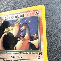 WoTC Pokemon TCG Team Rocket Dark Charizard 4/82 Holo Rare 80HP Eng 2000 SWIRL - Image 4