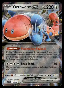Orthworm ex 110/142 Double Rare Stellar Crown Pokemon Near Mint - Image 1