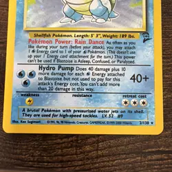 Pokemon Blastoise 2/130 Base Set 2 (LP) - Image 3