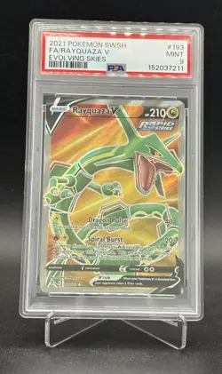 Pokemon Rayquaza V 193/203 - Evolving Skies Full Art 2021 - PSA 9 MINT - Image 1