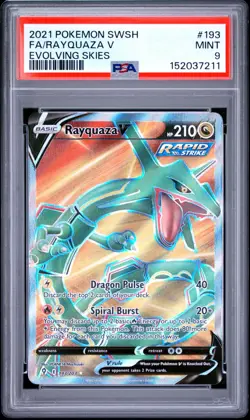 Pokemon Rayquaza V 193/203 - Evolving Skies Full Art 2021 - PSA 9 MINT - Image 3