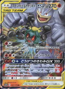 Marshadow & Machamp GX 067/173 Double Rare Tag All Stars Pokemon Japanese LP - Image 1