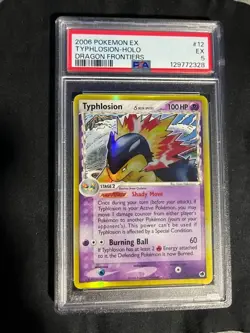 2006 POKEMON EX DRAGON FRONTIERS #12 TYPHLOSION-HOLO PSA 5 - Image 1