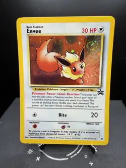 Pokemon TCG WOTC Eevee 11 Black Star Promo Cosmos Holo SWIRL LP/NM - Image 1