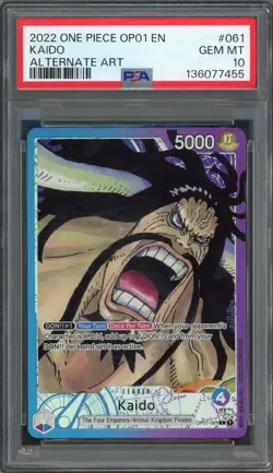 PSA 10 Kaido (Alt Art) Romance Dawn OP01-061 EN One Piece B20 - Image 1
