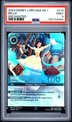 2023 DISNEY LORCANA EN 1-THE FIRST CHAPTER BELLE - STRANGE BUT SPECIAL PSA 9 - Image 1