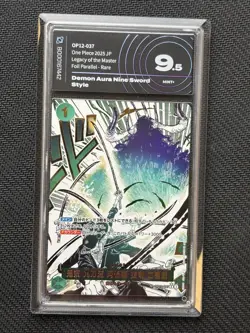 AiGradinig 9.5 Demon Aura Nine Sword(Alt Art) OP12-037 R ONE PIECE Card Jap 2025 - Image 1