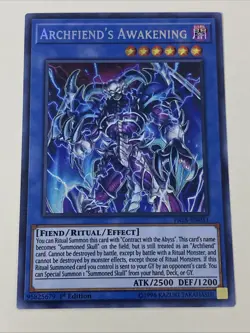Yugioh - Archfiend's Awakening - 1st Edition Secret Rare NM - Free Holo Card B - Image 1